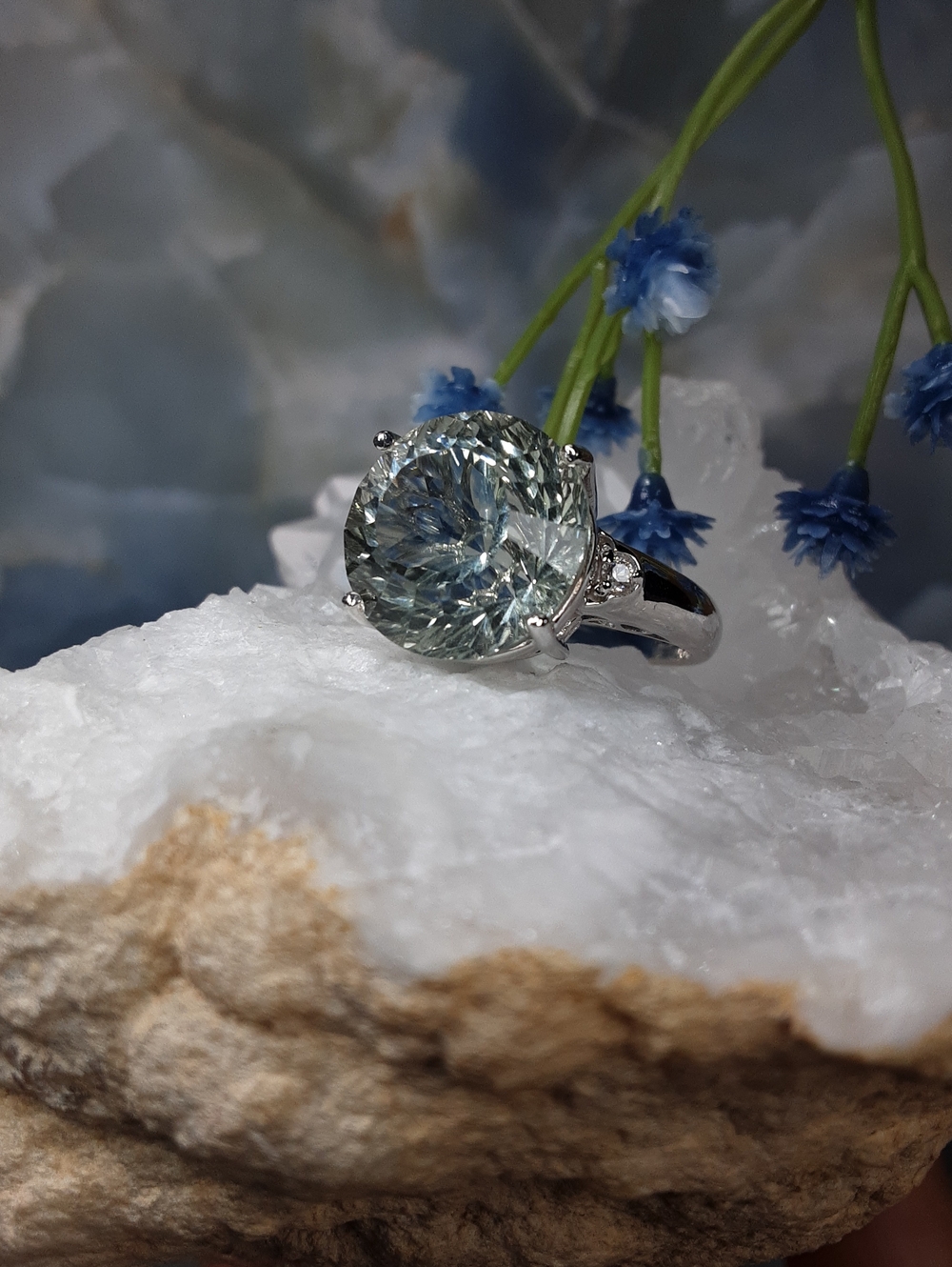 925 Prasiolite Ring.